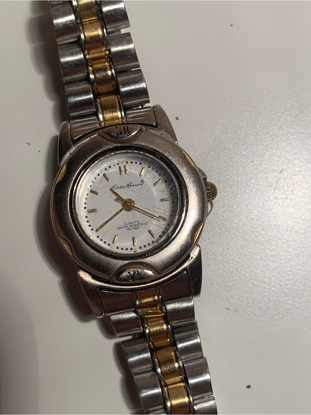 Eddie Bauer Two-Tone Silver and Gold Bracelet Watch